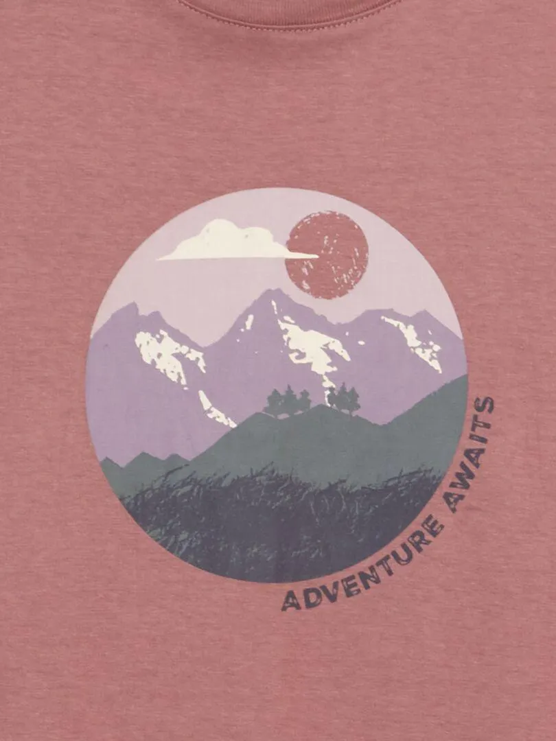 T-shirt a maniche corte con stampa - ROSA