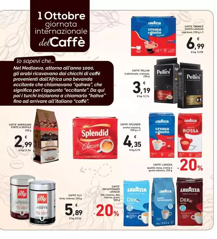 Giornata internazionale del cafe da 27 settembre a 6 ottobre di 2024 - Pagina del volantino 2