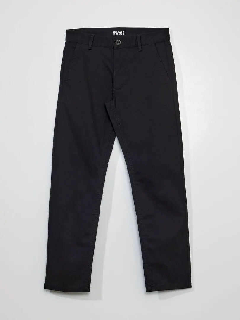 Pantaloni chino regular - NERO