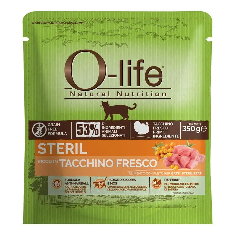 O-life Cat Adult Sterilised con Tacchino 350 gr