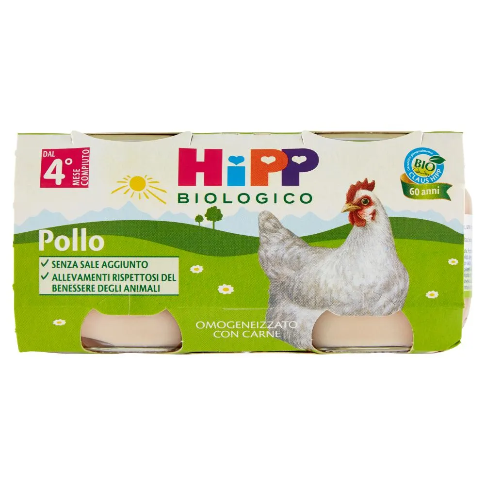 HiPP Biologico Pollo Omogeneizzato con Carne 2 x 80 g