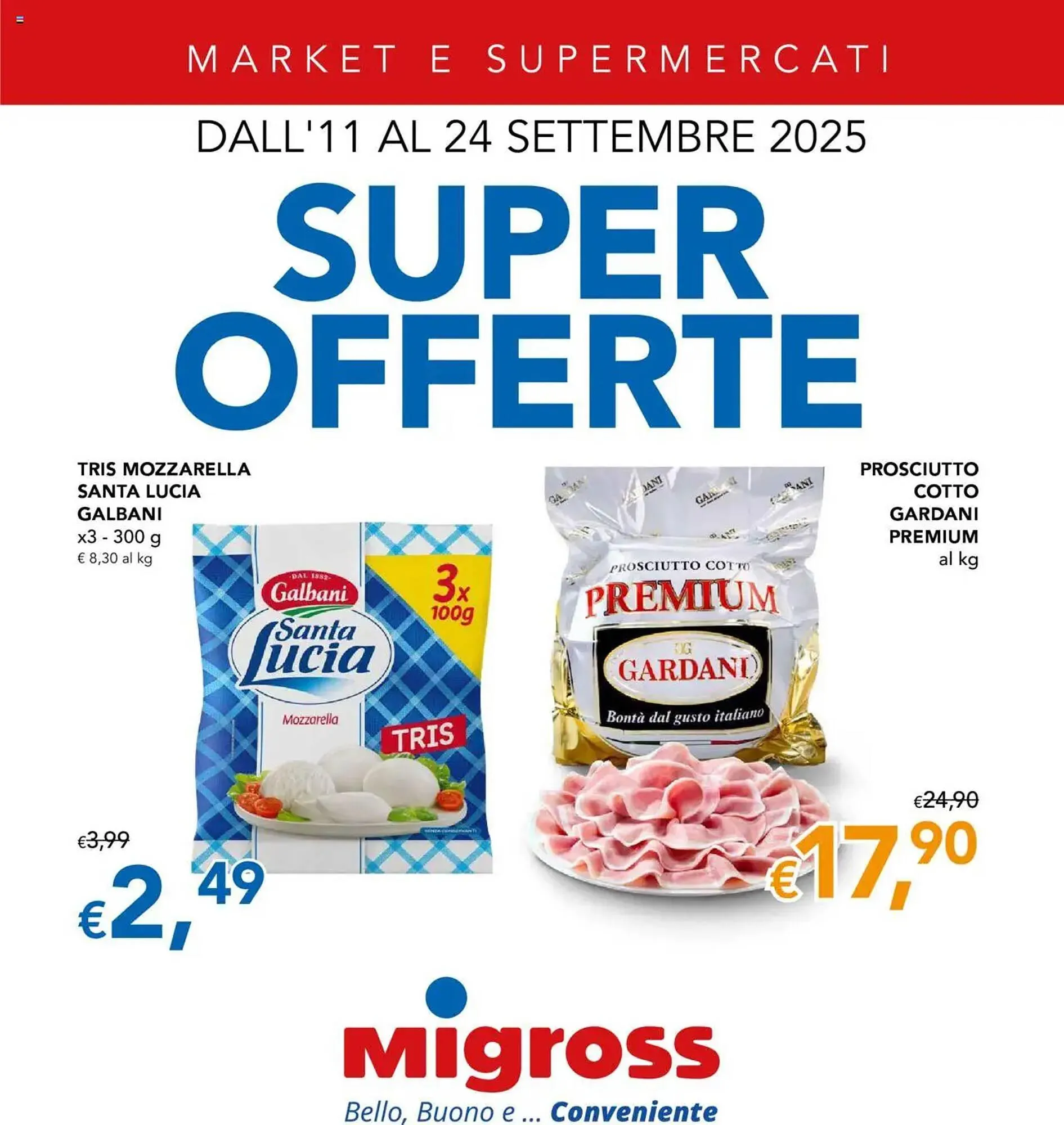 Volantino Migross Supermercati e Market da 11 settembre a 24 settembre di 2025 - Pagina del volantino 1