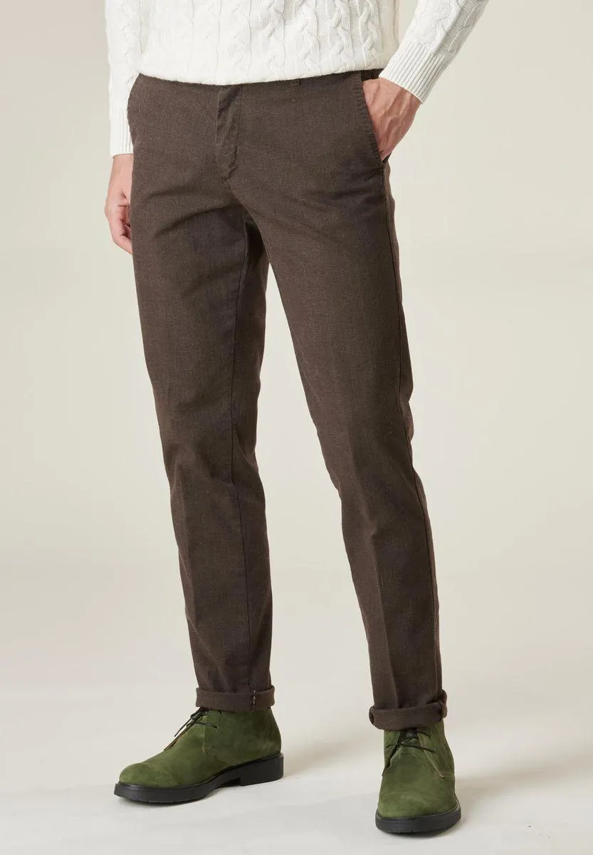 Pantalone moro cotone micro-jacquard