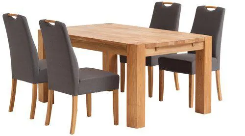 OLLERUP Tavolo L160 cm rovere + 4 ORNEBJERG Sedie grigio/rov
