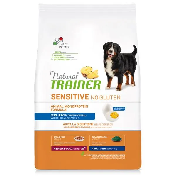 Trainer - Natural Sensitive No Gluten Medium & Maxi Adult con Uova