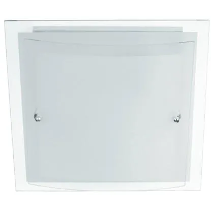 Plafoniera Dritta curva 30x30x9 cm bianco