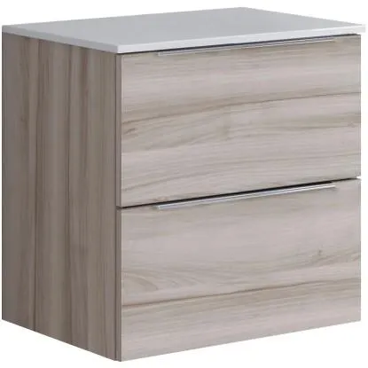 Mobile bagno cassettiera Bali con 2 cassetti 60x60x45 cm noce lingera