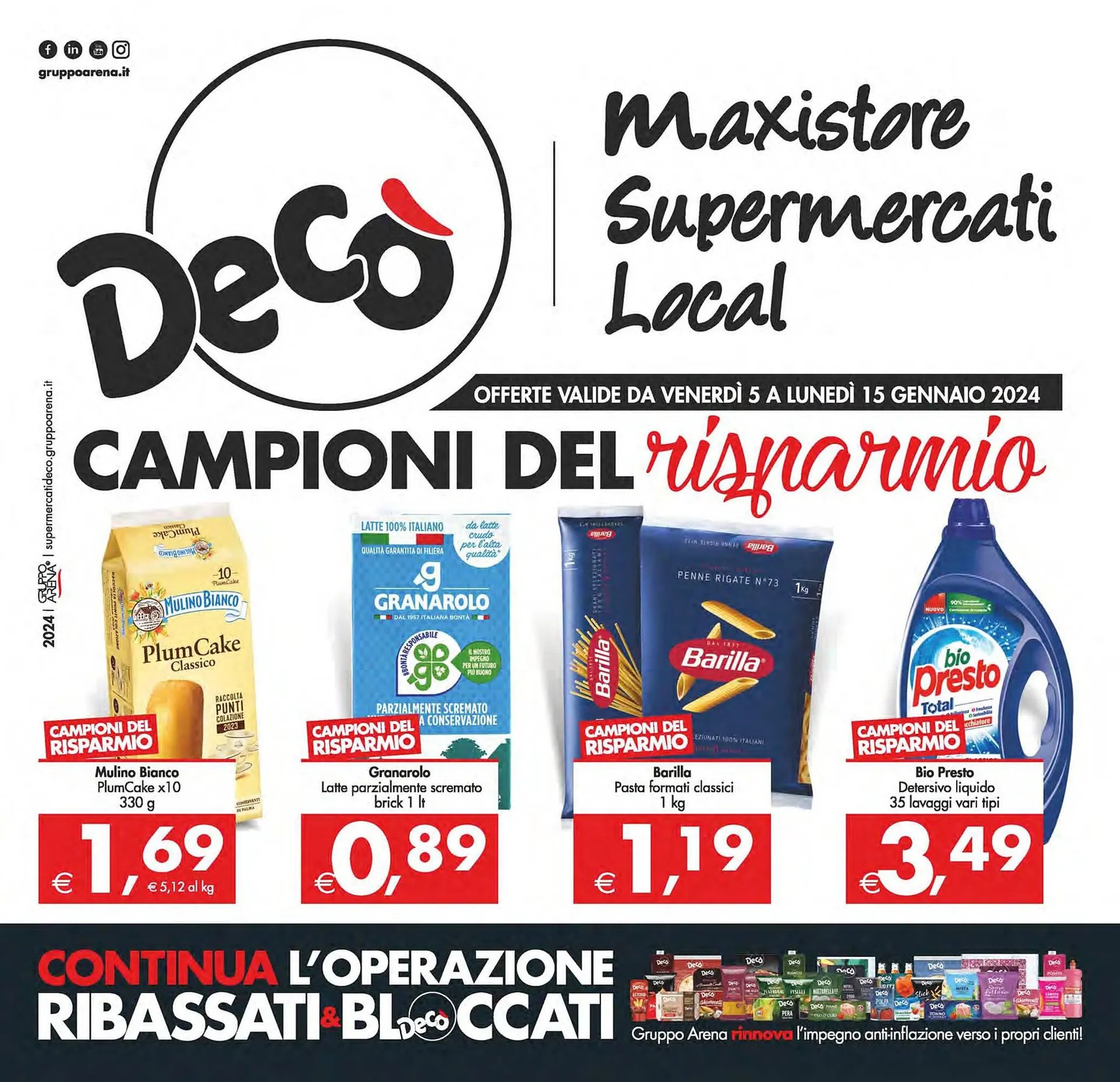 Volantino Deco Supermercati da 5 gennaio a 15 gennaio di 2024 - Pagina del volantino 1