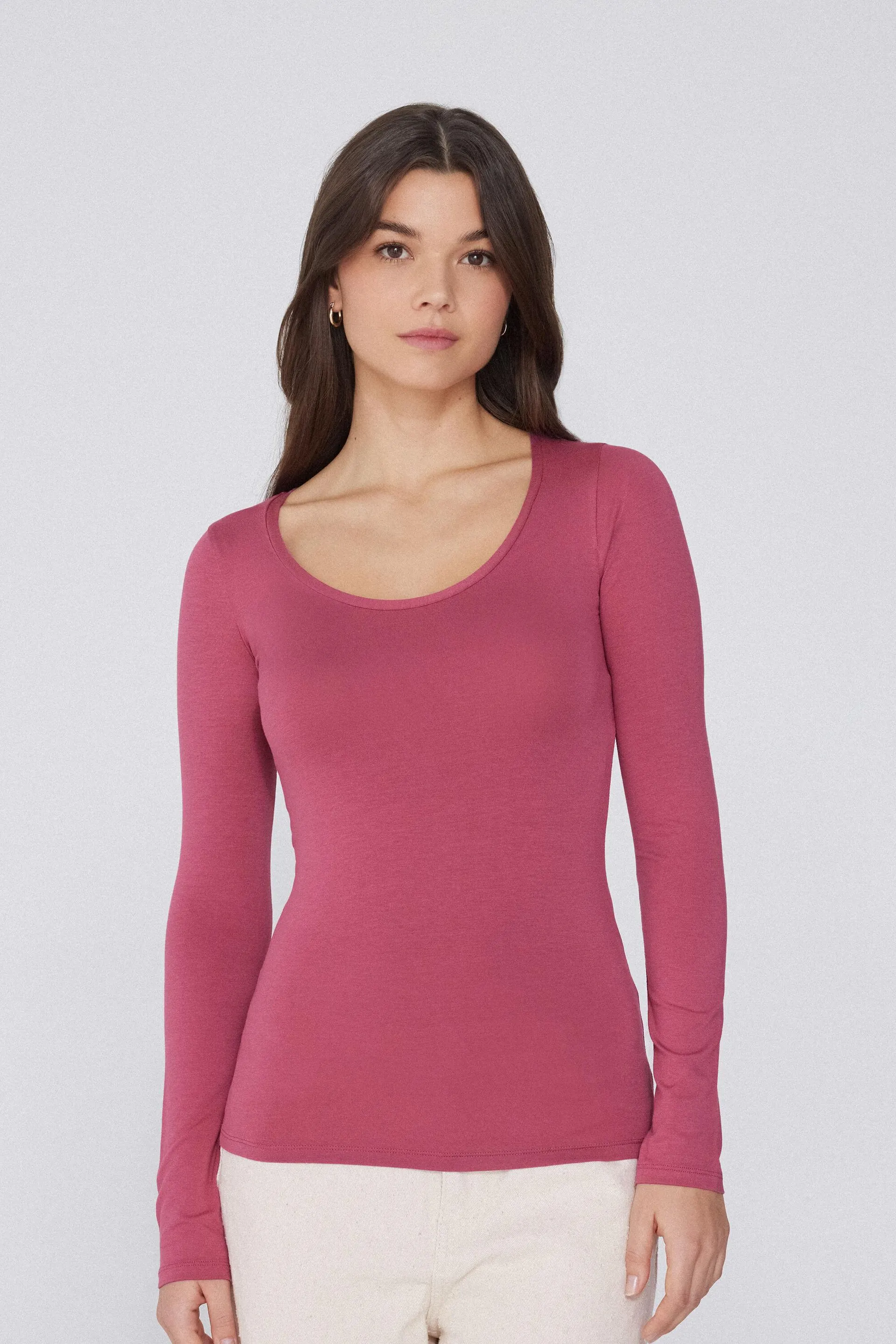 Maglia Scollo Madonna Maniche Lunghe in Viscosa