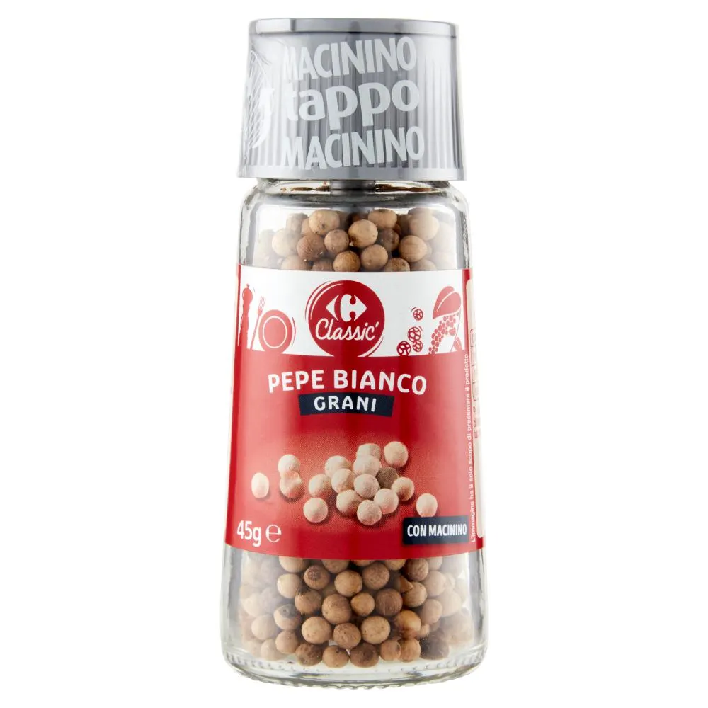 Carrefour Classic Pepe Bianco Grani con Macinino 45 g