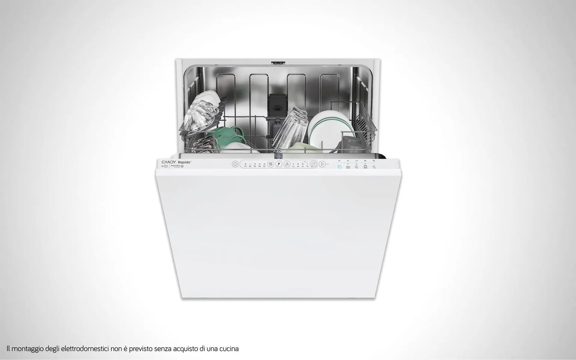 Candy a scomparsa 13 coperti elettrico 5 programmi