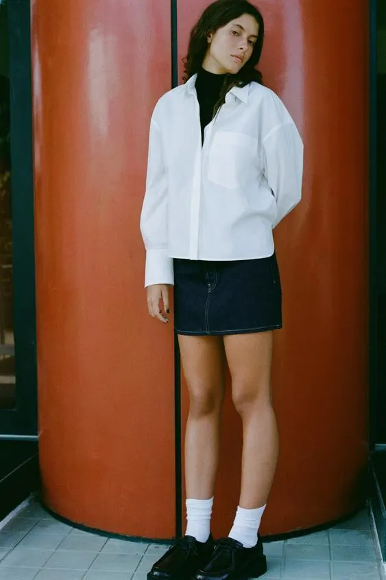 CAMICIA IN POPELINE CON TASCA