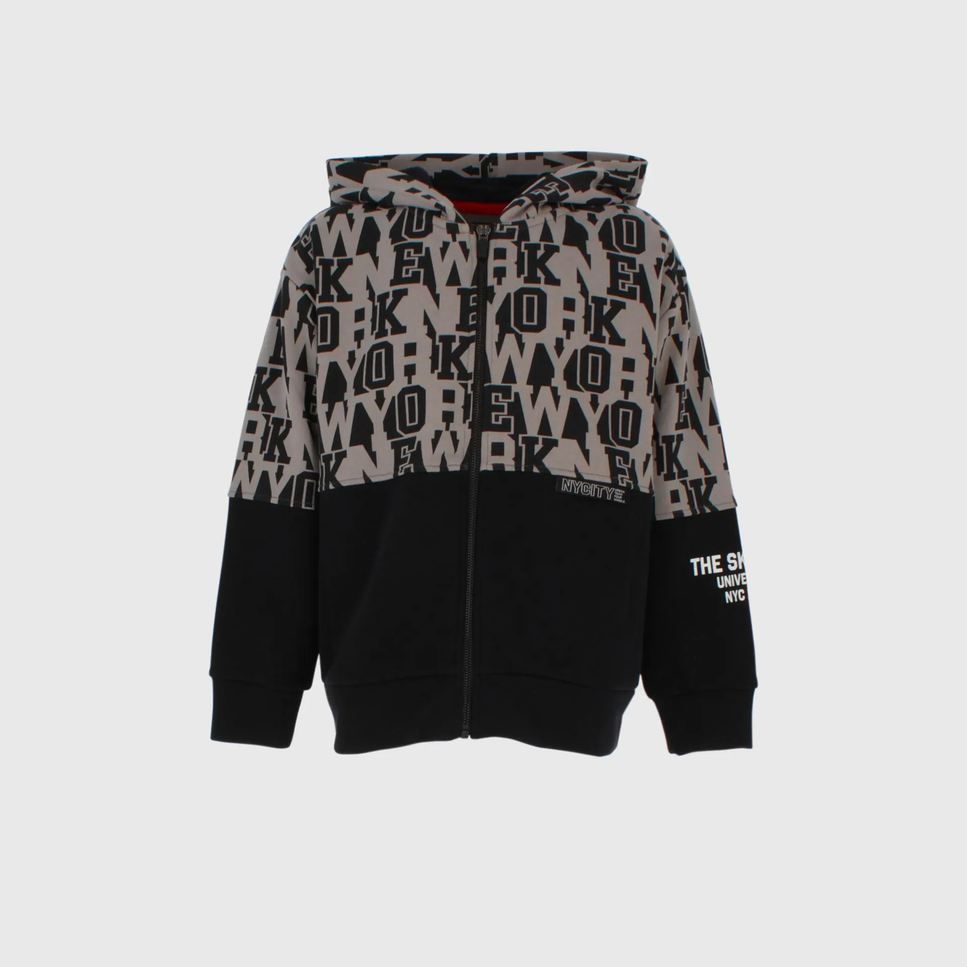 Felpa aperta con cappuccio da bambino, grigio