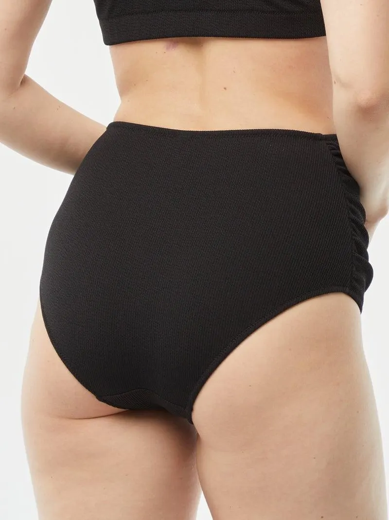 Slip bikini premaman a vita alta sopra strutturato - nero