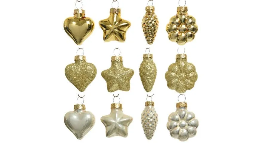 Figure set 12 decorazioni natalize perla