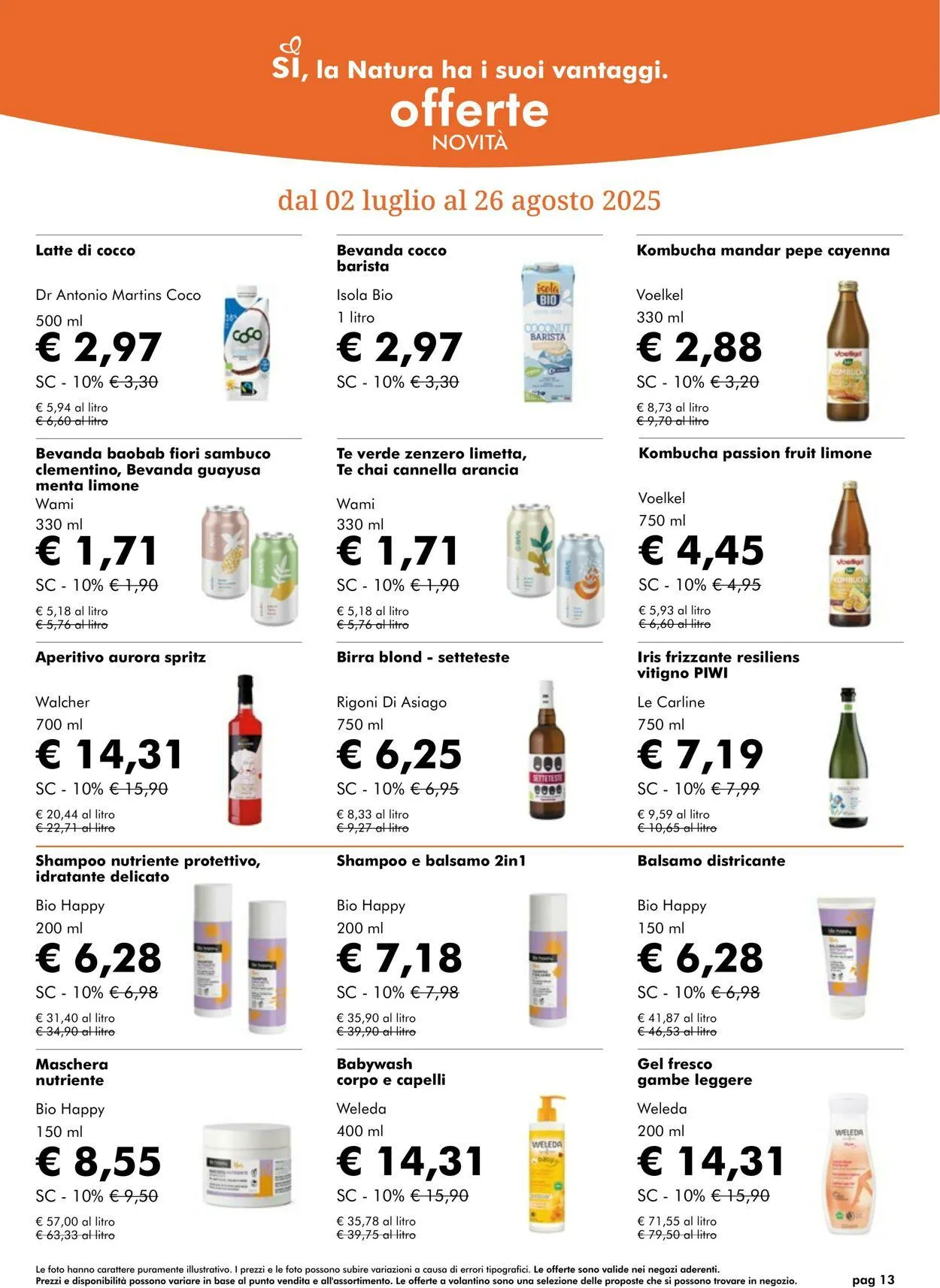 Natura Sì Volantino attuale da 31 luglio a 14 agosto di 2025 - Pagina del volantino 13