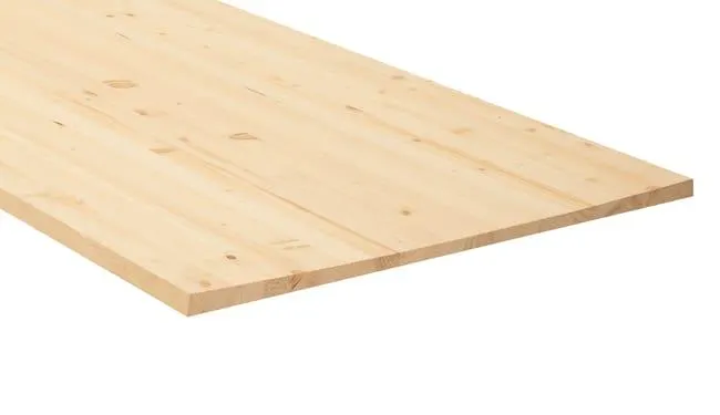Tavola lamellare in legno di abete, L 80 x 130 cm x Sp 18 mm