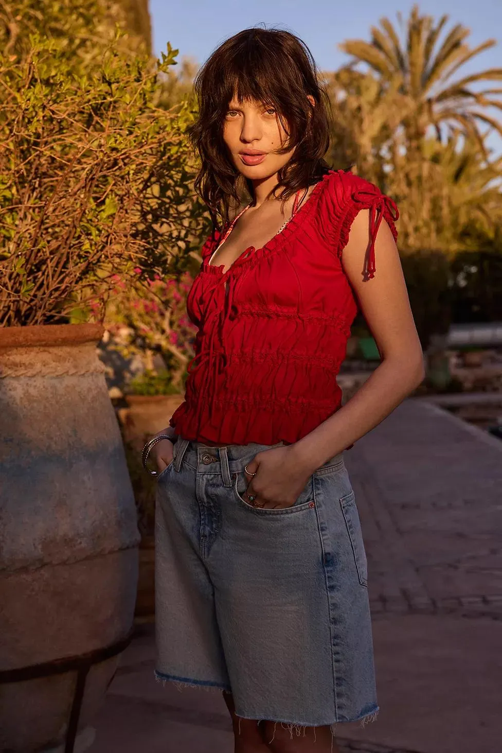 Kimchi Blue Blusa Remi con Laccio sul Davanti