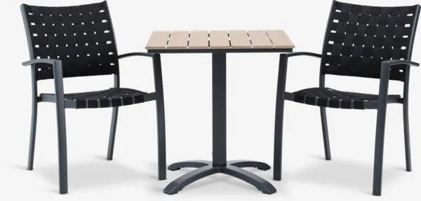 HOBRO Tavolo L70 cm naturale + 2 JEKSEN Sedie nero