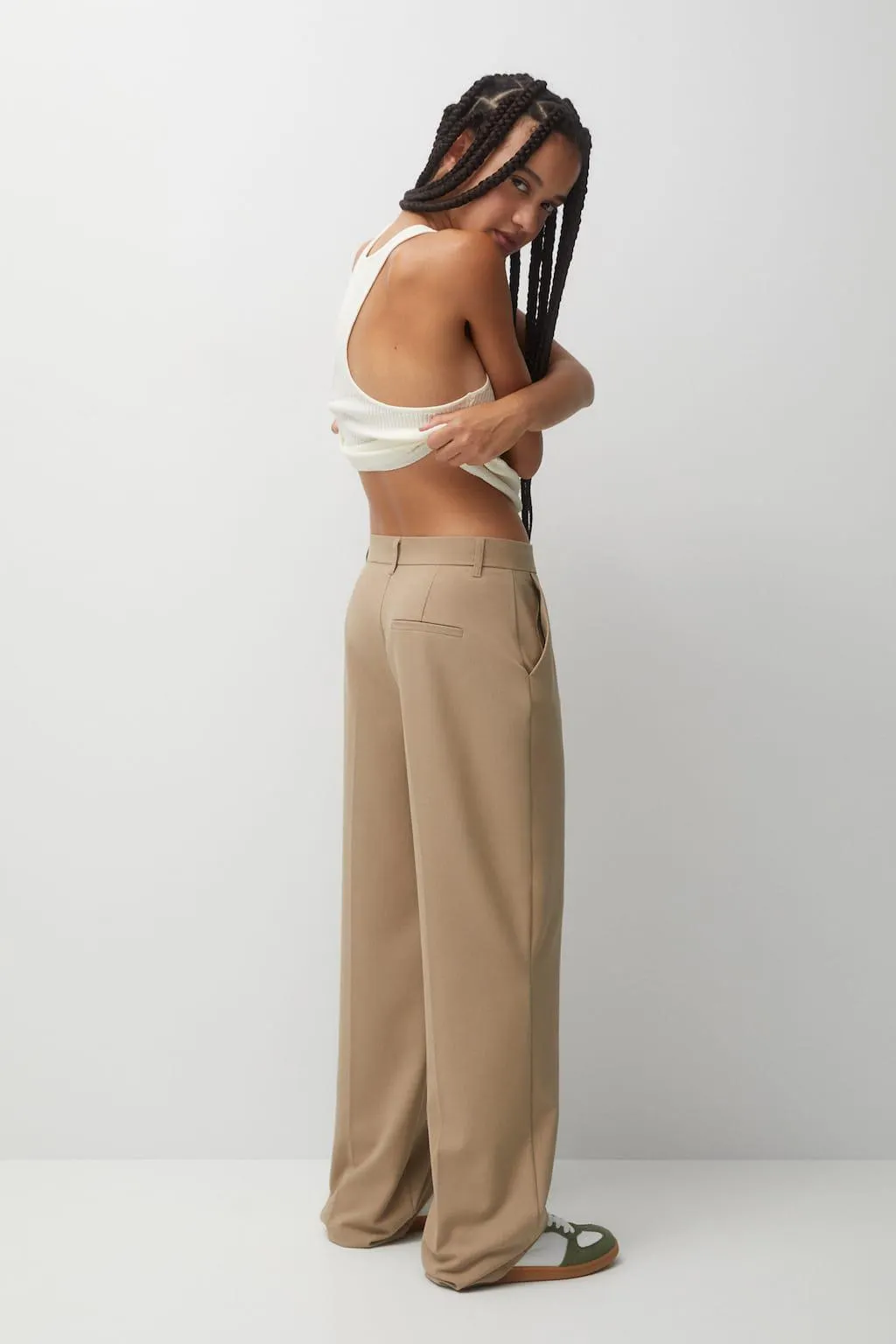 PANTALONI ELEGANTI WIDE LEG CON PINCE