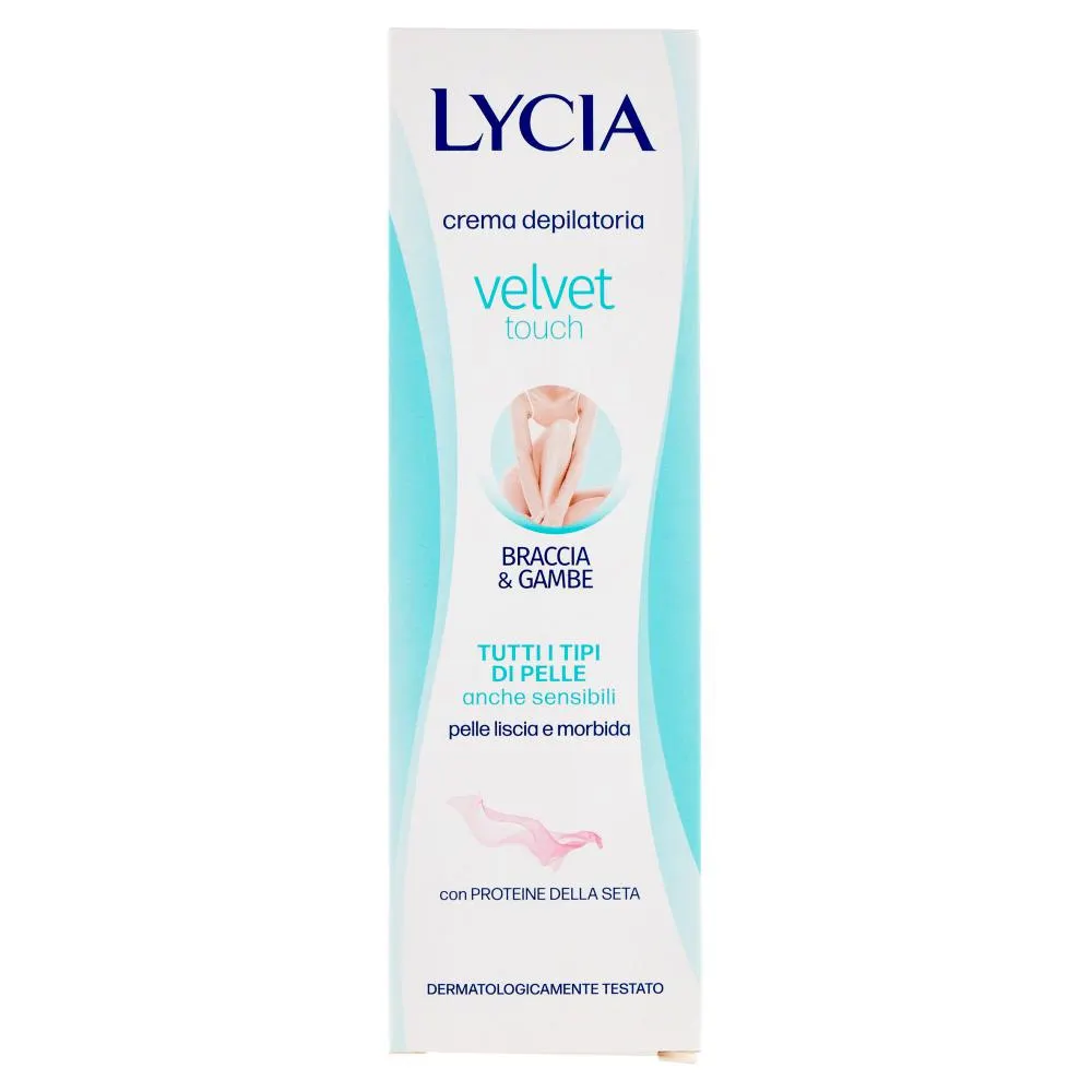 Lycia velvet touch crema depilatoria Braccia & Gambe Tutti i Tipi di Pelle anche sensibili 150 ml
