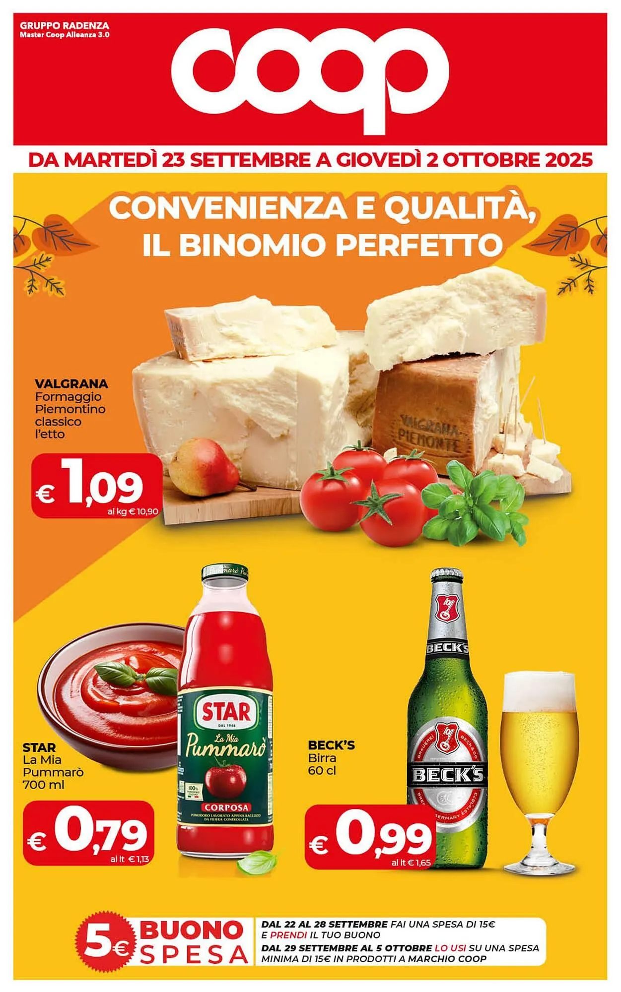 Volantino Coop Radenza da 23 settembre a 2 ottobre di 2025 - Pagina del volantino 1