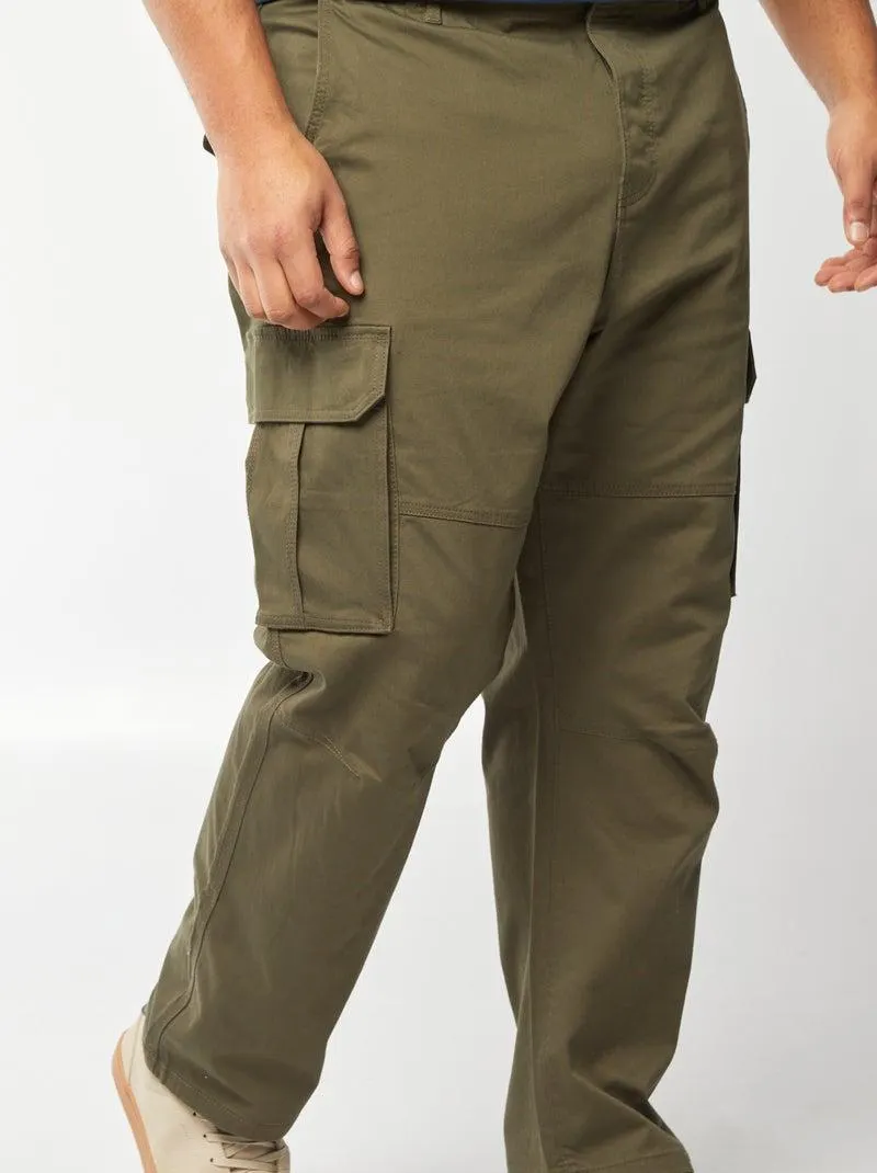 Pantaloni cargo in tinta unita - KAKI