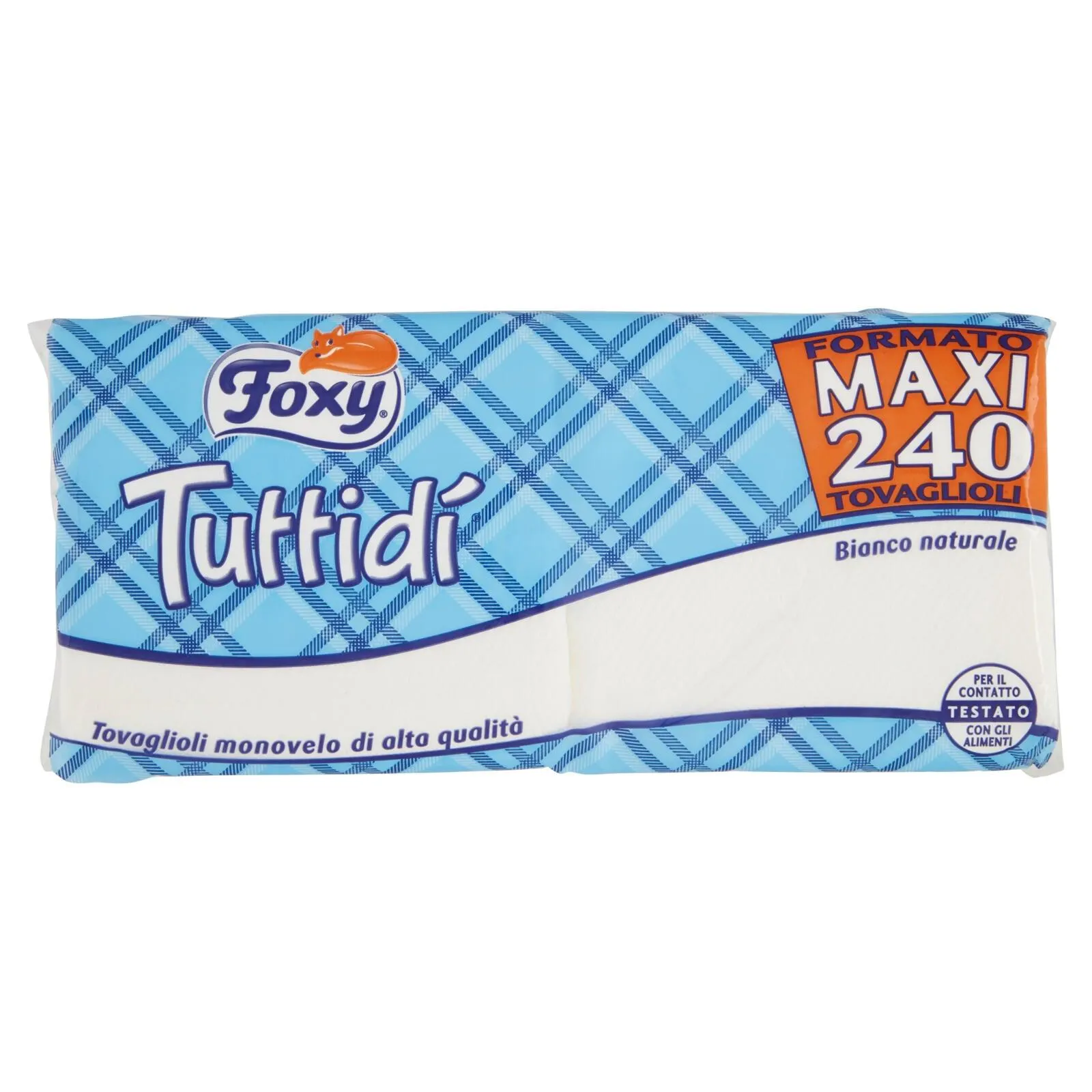 Foxy TuttiDì Maxi 240 Tovaglioli Monovelo 33x33 bianco naturale