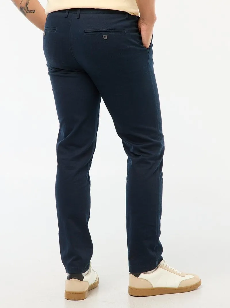Pantaloni in maglia piqué tinta unita - blu
