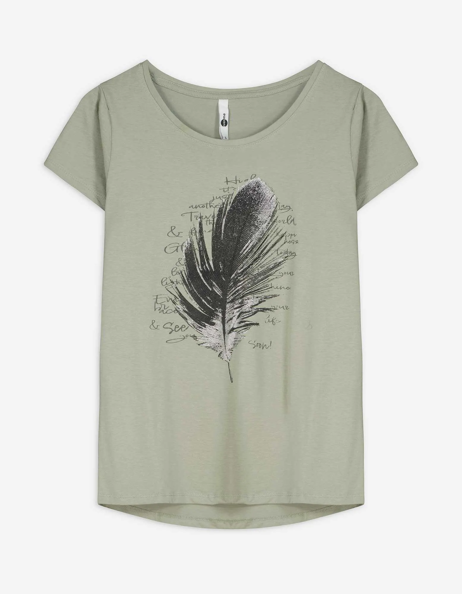 T-shirt - Stampa glitterata - verde