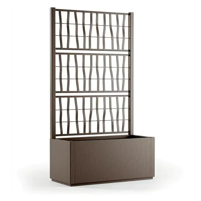 Fioriera con grigliato ETHICA STEFANPLAST in polipropilene tortora H 140 x L 80 x P 36 cm