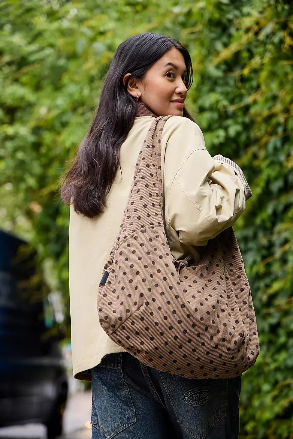 Borsa Tote in Velluto a Coste Flo Spot UO