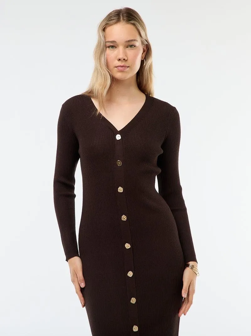 Abito lungo stile gilet - Marrone
