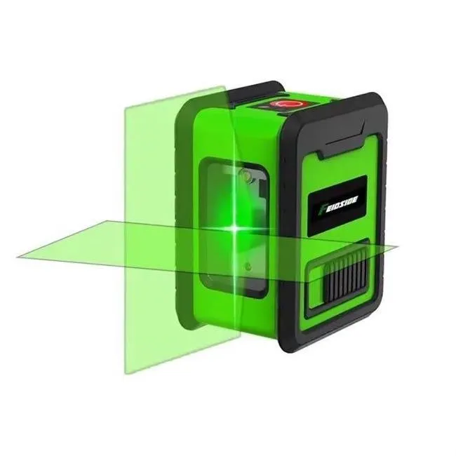 Mini livello laser - Doppio raggio verde, autolivellante, per misurazioni orizzontali e verticali, alloggiamento verde
