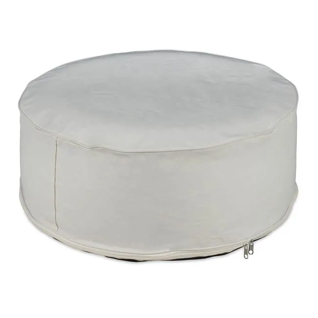Relaxdays Sgabello Gonfiabile da Esterno, Pouf Arredo Outdoor, Poggiapiedi Rotondo da Giardino, HxD: 26x56 cm, Beige