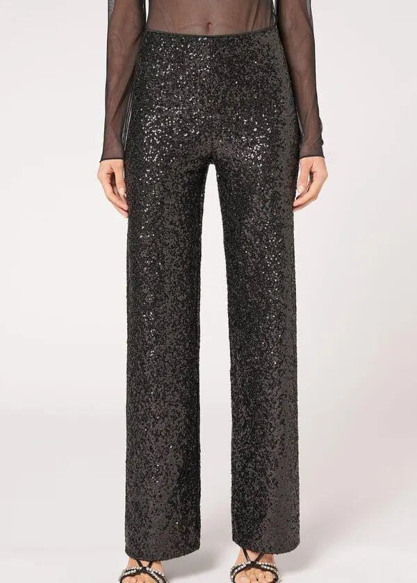 Leggings a Palazzo in Paillettes
