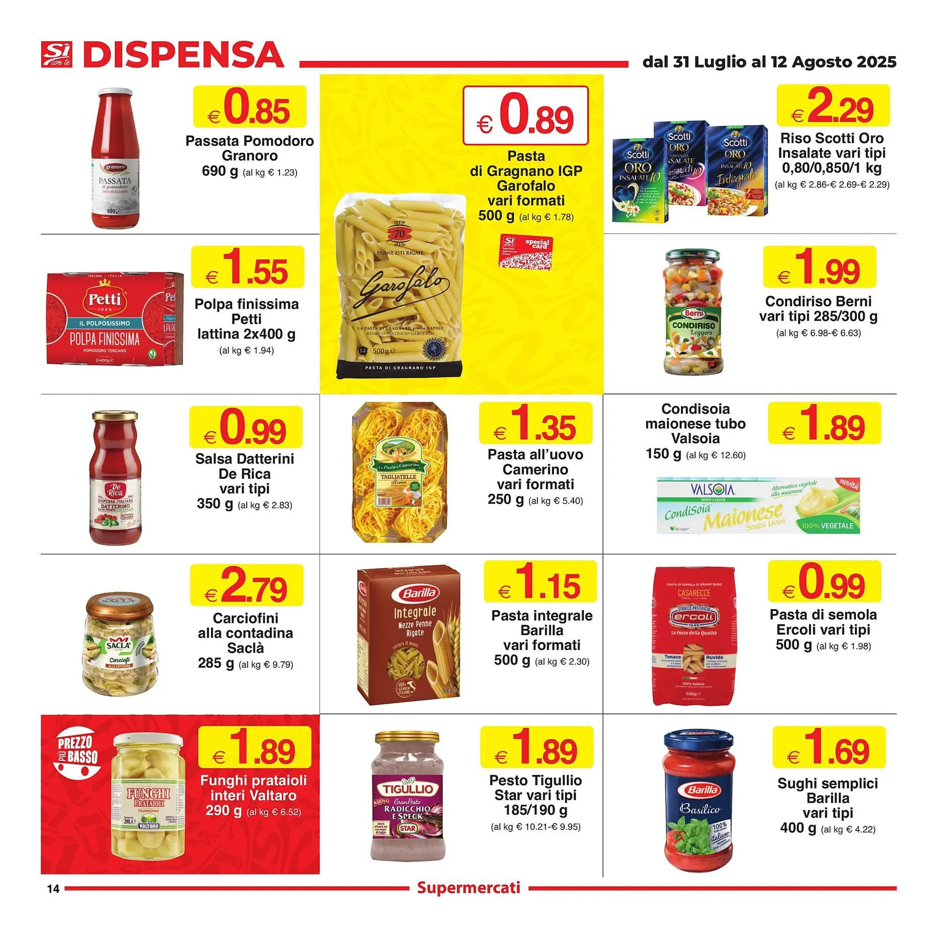 Volantino Sì con te da 31 luglio a 12 agosto di 2025 - Pagina del volantino 14