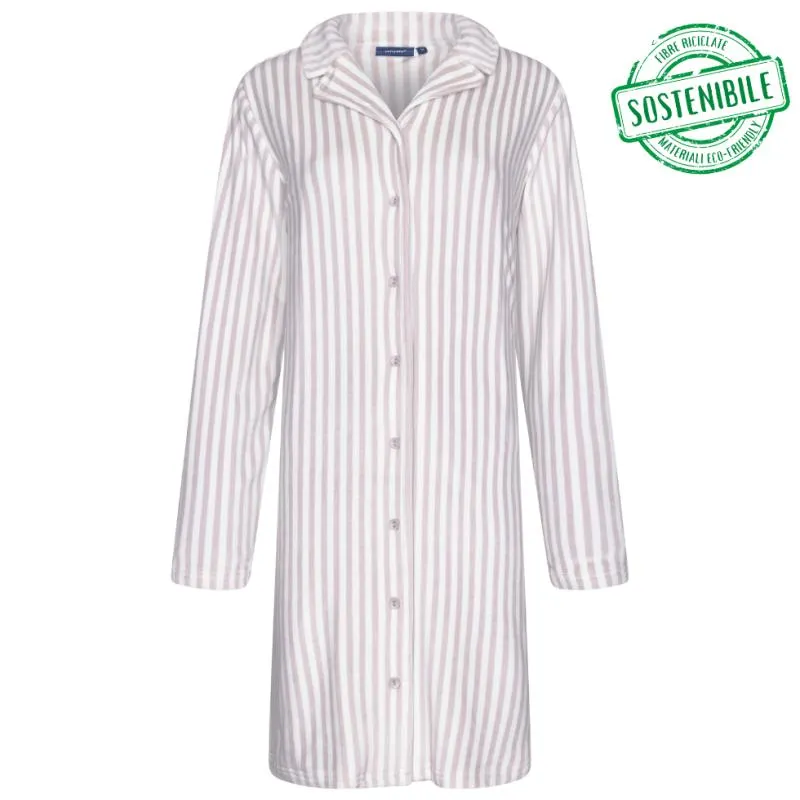 PA-10242-114-6- Camicia da notte manica lunga con bottoni - light salmon