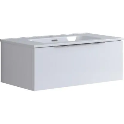 Mobile bagno base portalavabo sospeso Bali 1 cassetto 80x30 cm laccato bianco