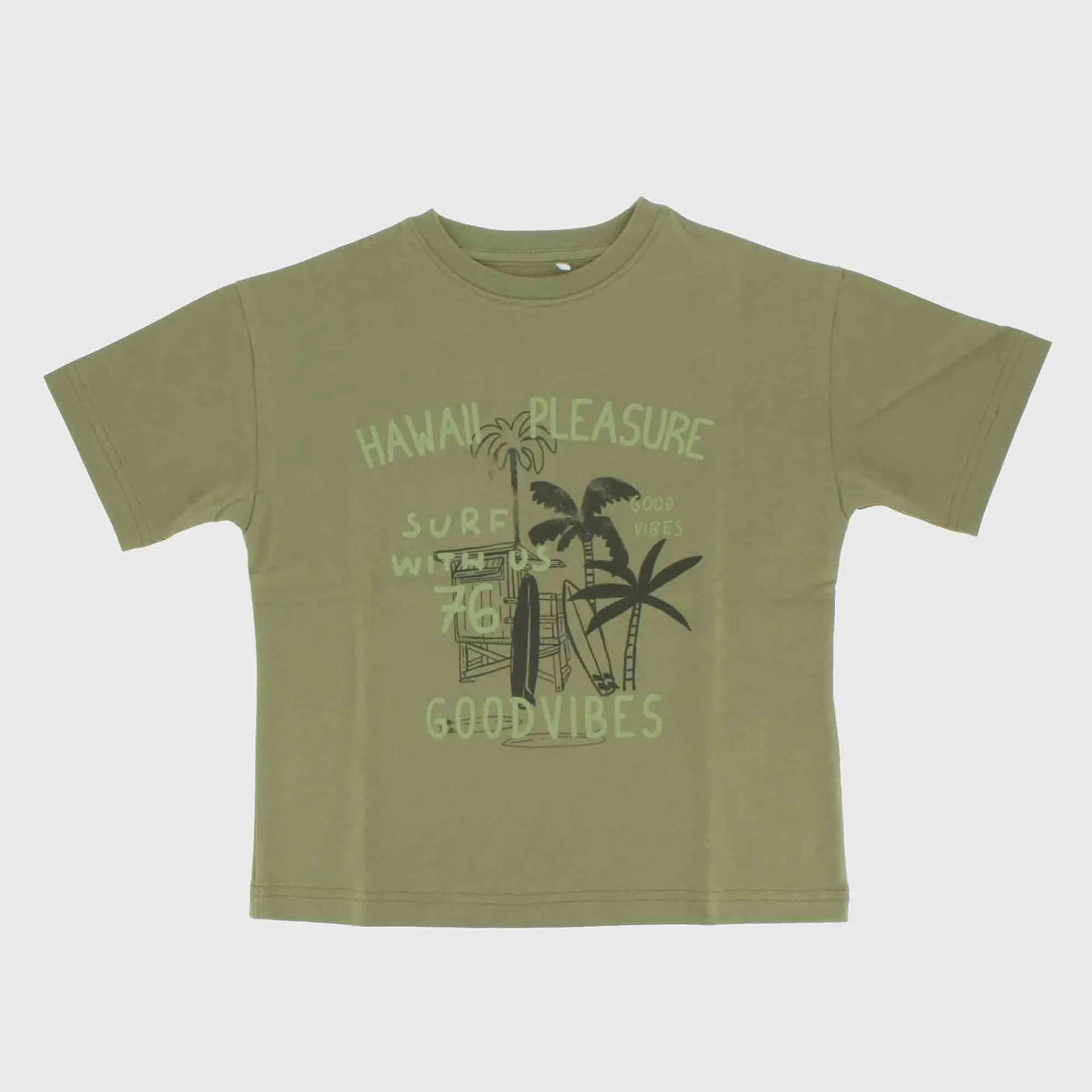 Maglietta oversize in jersey da Bambino, VERDE