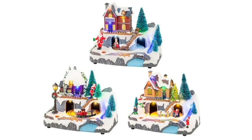 Casetta luminosa decorazione natalizia LED H16 cm