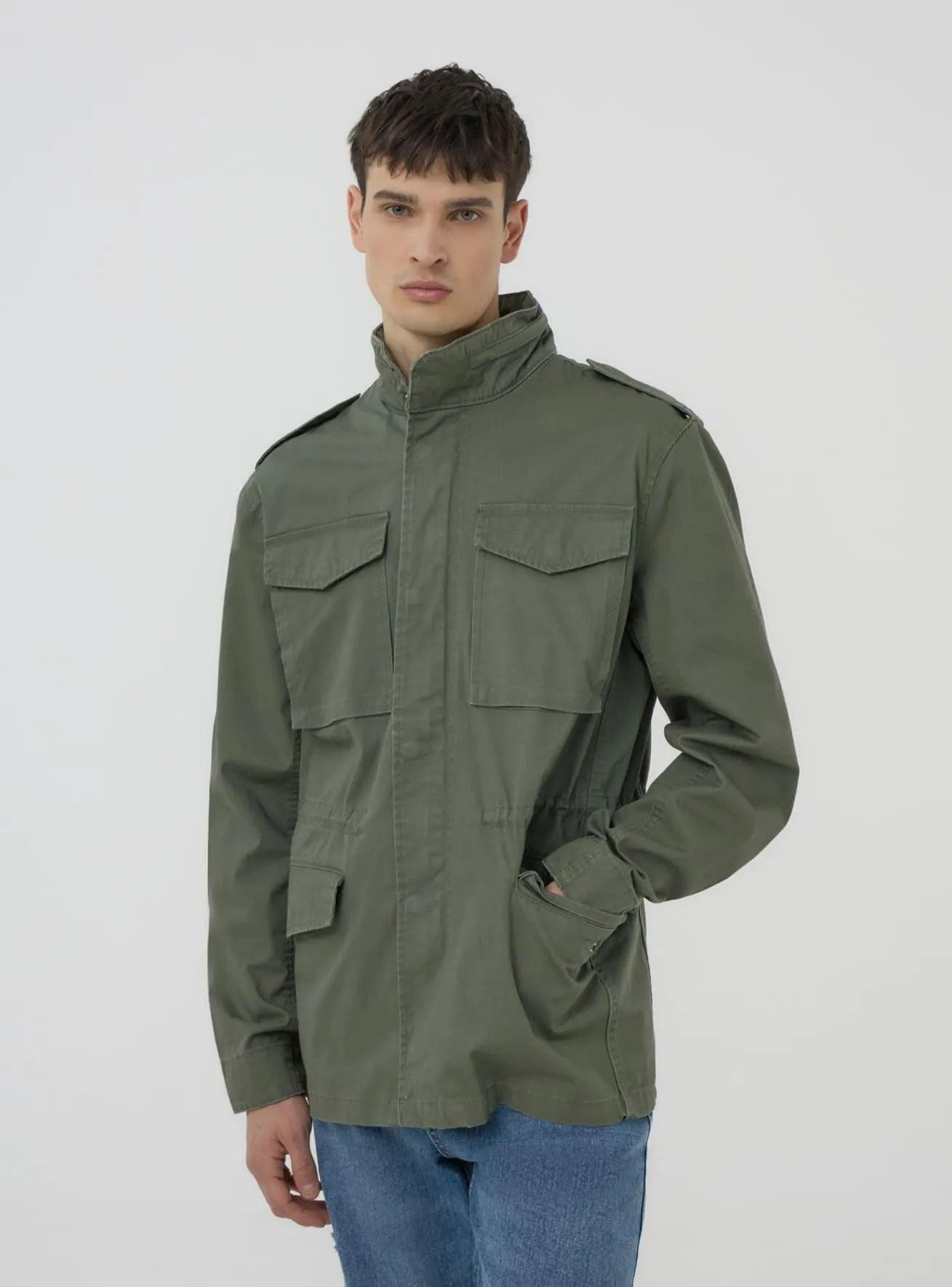 Giacca sahariana tinta unita Salvia