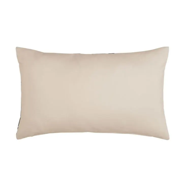 Cuscino con stampa a foglie beige, écru e nero 30x50 cm