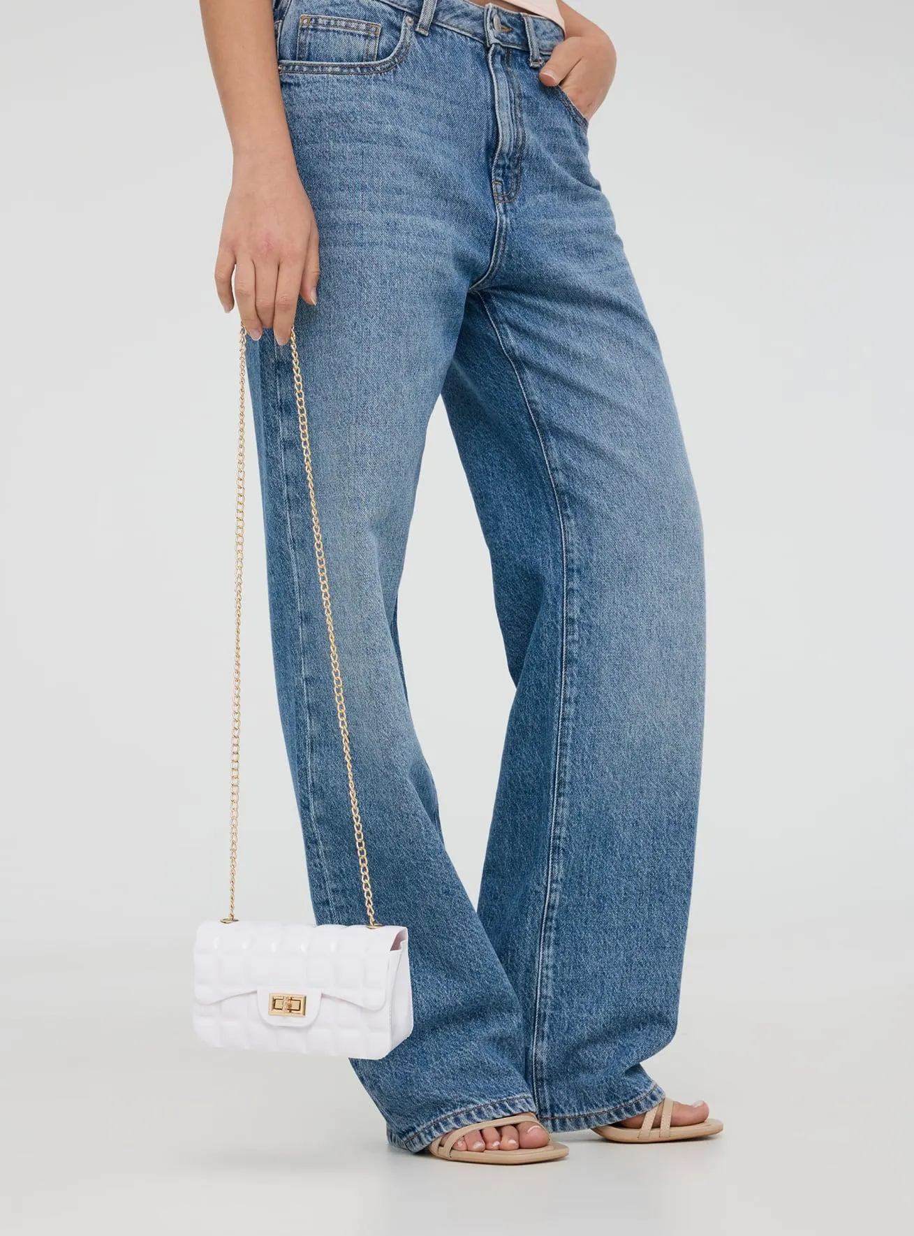 Tracollina in gomma con glitter Bianco ottico