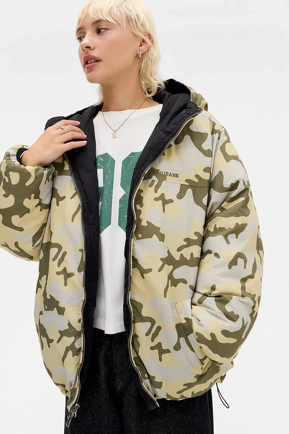 Giacca Puffer Reversibile Mimetica BDG