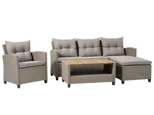 Set lounge VEN 4 posti con chaise longue naturale