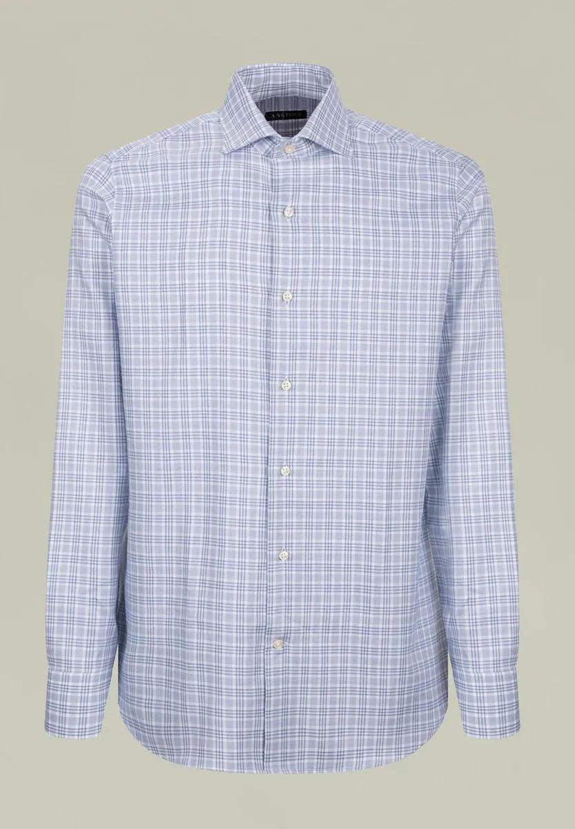 Camicia azzurra galles slim