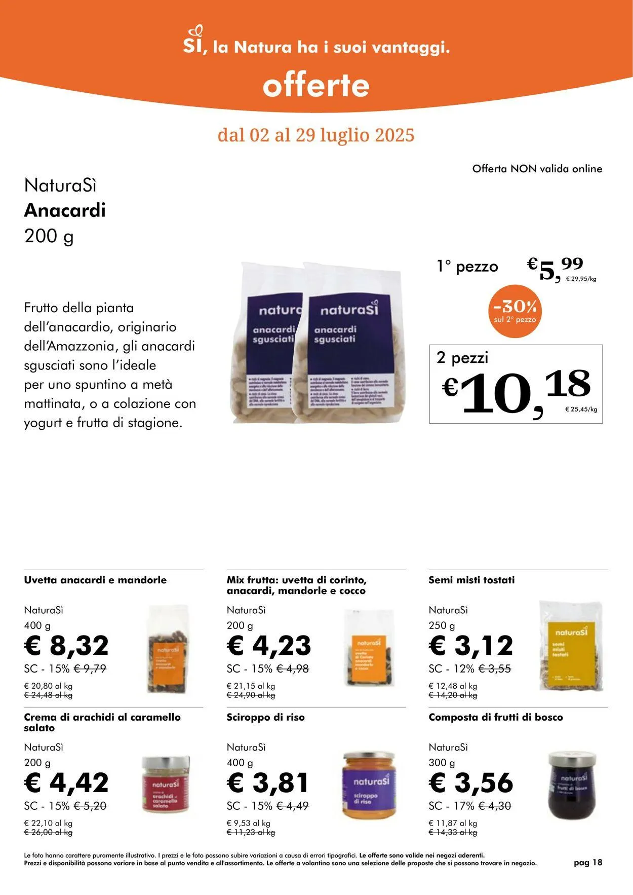 Natura Sì Volantino attuale da 1 luglio a 31 luglio di 2025 - Pagina del volantino 18
