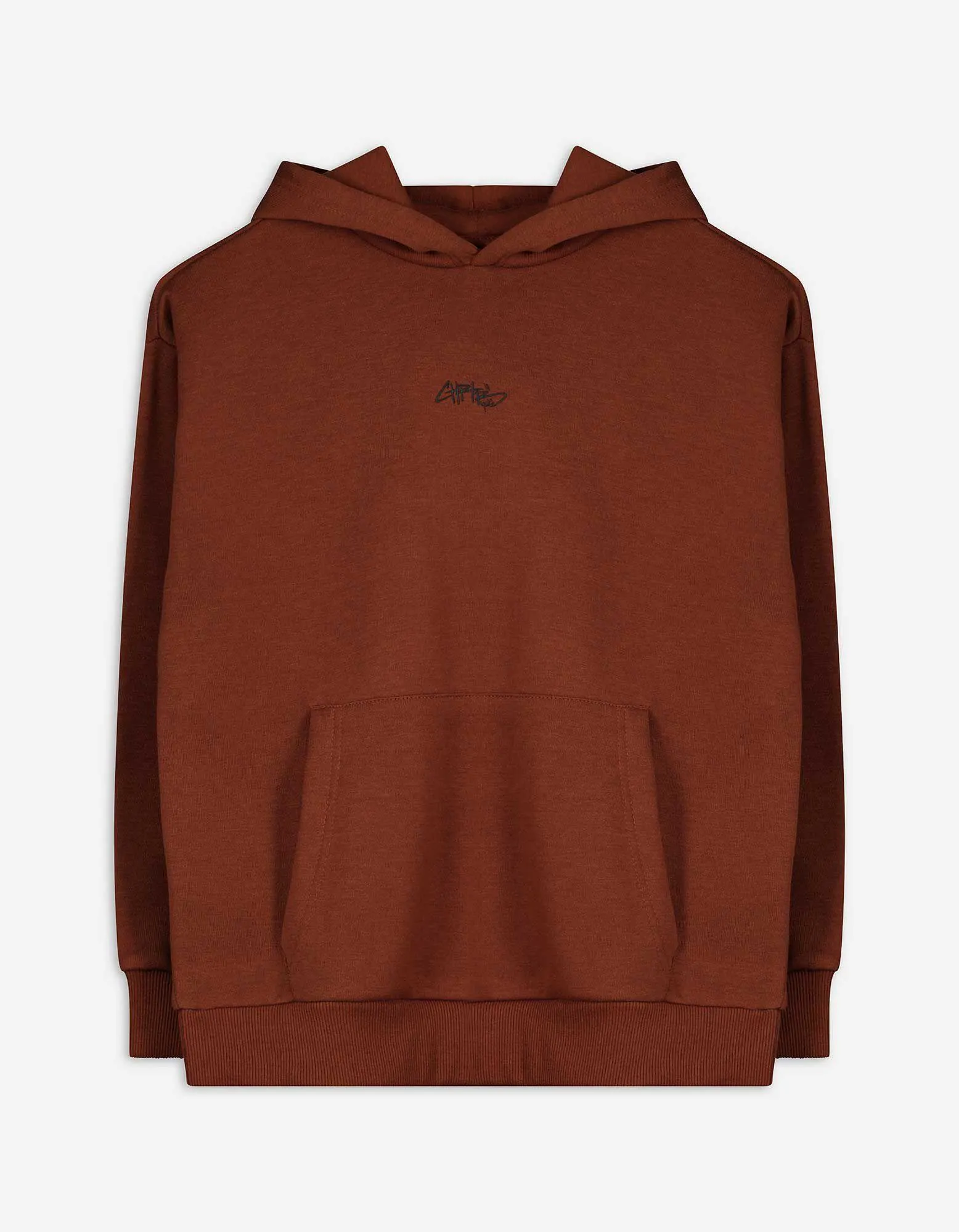Felpa con cappuccio - Oversized Fit - marrone scuro