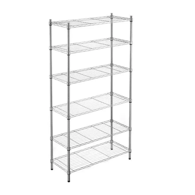 Scaffale in kit 6 ripiani Alfred L 90 x P 35 x H 180 cm cromato, portata per ripiano 50 kg